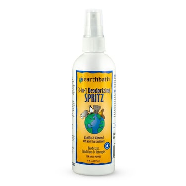 earthbath 3-in-1 Deodorizing Spritz 8oz &ndash; Vanilla Almond, Conditions Skin &amp; Coat, Made in USA