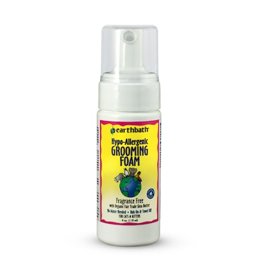 Earthbath Waterless Grooming Foam for Cats &amp; Kittens, Hypo-Allergenic &amp; Fragrance Free, Made in USA, 4 oz pump
