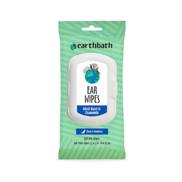 Dog &amp; Cat Ear Wipes 30ct &ndash; Earthbath Soothing Witch Hazel &amp; Chamomile Formula