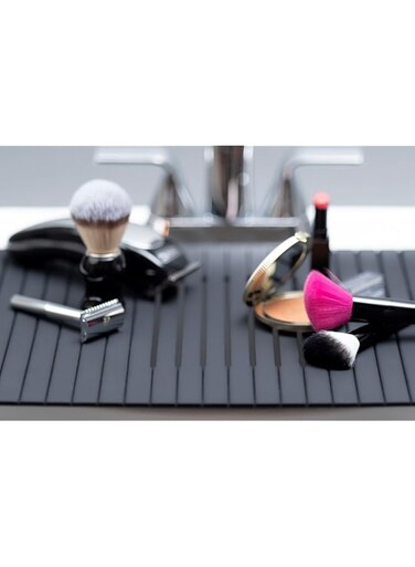 Top-it Sink Mat for More Counter Space. Rollable Sink Cover. Makeup Organizer Mat. Must Have Bathroom Accessory.&hellip; (Black)