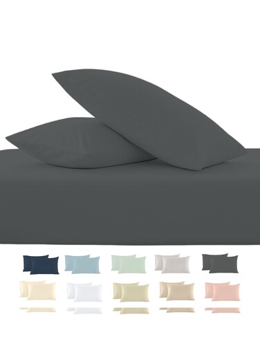 Scape Linen 600 Thread Count Egyption Cotton 2 Pillowcases Set (Standard, Charcoal)