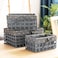 Set of 3 Eco-Friendly Handwoven Storage Baskets &ndash; Durable Woven Bins with Sturdy Plastic Frame and Removable Liners for Toys, Books, and Toiletries &ndash; Decorative and Versatile Home Organization - Grey