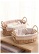 Set of 2 Eco-Friendly Oval Handwoven Storage Baskets with Handles, Durable Woven Bins with Sturdy Frame and Removable Liners for Home Organization in Living Room, Bedroom, Bathroom and Nursery-Beige