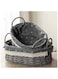 Set of 2 Eco-Friendly Oval Handwoven Storage Baskets with Handles, Durable Woven Bins with Sturdy Frame and Removable Liners for Home Organization in Living Room, Bedroom, Bathroom and Nursery-Grey
