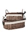 Set of 2 Eco-Friendly Oval Handwoven Storage Baskets with Handles, Durable Woven Bins with Sturdy Frame and Removable Liners for Home Organization in Living Room, Bedroom, Bathroom and Nursery-Brown