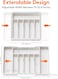 Adjustable Cutlery Storage Holder &ndash; Expandable Tableware &amp; Silverware Organizer BPA-Free Drawer Tray for Utensils, Space-Saving with Dividers for Spoons, Forks, Knives, White