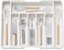 Adjustable Cutlery Storage Holder &ndash; Expandable Tableware &amp; Silverware Organizer BPA-Free Drawer Tray for Utensils, Space-Saving with Dividers for Spoons, Forks, Knives, White