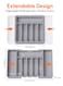 Adjustable Cutlery Storage Holder &ndash; Expandable Tableware &amp; Silverware Organizer BPA-Free Drawer Tray for Utensils, Space-Saving with Dividers for Spoons, Forks, Knives, Grey