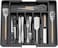 Adjustable Cutlery Storage Holder &ndash; Expandable Tableware &amp; Silverware Organizer BPA-Free Drawer Tray for Utensils, Space-Saving with Dividers for Spoons, Forks, Knives, Black