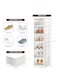 Foldable 6-Tier Clear Plastic Shoe Rack Organizer with Doors, Premium Space-Saving, Durable, No-Assembly, Expandable, Portable Transparent Shoe Storage Cabinet for Home, Entryway, Living Room or Dorm