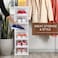 Foldable 6-Tier Clear Plastic Shoe Rack Organizer with Doors, Premium Space-Saving, Durable, No-Assembly, Expandable, Portable Transparent Shoe Storage Cabinet for Home, Entryway, Living Room or Dorm