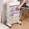 5-Tier Bookshelf Storage Cart with Wheels Multi-Functional Movable Book Storage Organizer, Narrow Space saving Utility Shelf for Home Office Dorm and Classroom