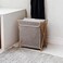 67L Bamboo Laundry Basket with Cover for Dirty Clothes Hamper Storage Organizer Portable Foldable Freestanding Toilet Sorter Cart for Bathroom and Bedroom Towels Blankets Grey