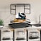 2-Tier Dish Drying Rack with Knife Stand. Removable Plastic Drainer Tray with Adjustable Swivel Spout Cutlery Holder for Household Kitchen Black