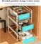 3 Tier Under Sink Organizer with Pull Out Drawers Metal Frame Storage Rack for Kitchen Bathroom Cabinet Cleaning Supplies Pantry Organizer Space Saving Shelf