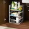 3 Tier Under Sink Organizer with Pull Out Drawers Metal Frame Storage Rack for Kitchen Bathroom Cabinet Cleaning Supplies Pantry Organizer Space Saving Shelf