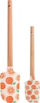 Orange Silicone Spatula Set, 2-Piece Food-Grade, Heat-Resistant Baking Tools with Non-Slip Grip, Large &amp; Small Kitchen Utensils for Mixing, Scraping, Single-Sided Design
