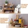 2-Tier Bamboo Plant Stand Shelf, Adjustable Rustic Flower Pot Holder Organizer for Indoor Outdoor, Books &amp; Home Decor, Multi-Use Display Rack for Living Room, Balcony Medium 37X21X30cm
