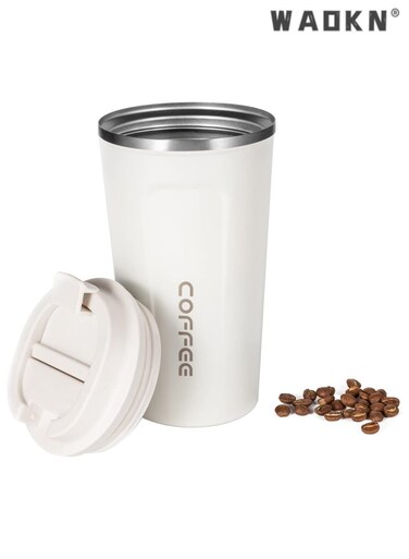 Travel Coffee Mug, 17 oz Insulated Tumbler with Lid Spill Proof, Leakproof Stainless Steel Double Wall Vacuum Cup, Suitable for Both Iced and Hot Coffee&iuml;&frac14;&circ;white&iuml;&frac14;&permil;