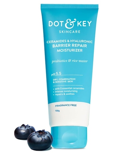 Dot &amp; Key Barrier Repair Moisturizer For Normal, Dry, Combination &amp; Sensitive Skin   120 Hrs Moisturization, With 5 Ceramides &amp; Hyaluronic   Repairs Damaged Skin Barrier, Non-Comedogenic   120g