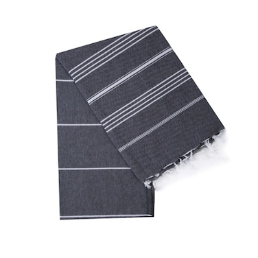 The Line Beach Towel Dark Grey