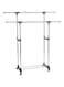 Dubai Gallery Portable Double Layers Clothes Rack Floor Hanger Black/Silver