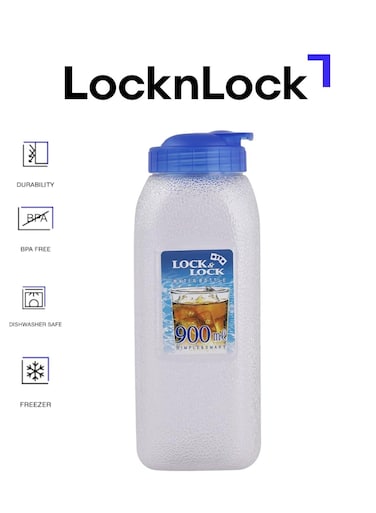 &amp; LOCK LocknLock Aqua 900ml BPA-Free Water Bottle with Flip-Top Lid &acirc;&euro;&ldquo; Durable and Transparent Hydration Jug