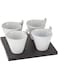 Harmony Mdf Snack Bowl With Tray Set Of 5 White White