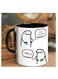 Coffee Mug with Humorous Arabic/English Speech Bubble Design in black