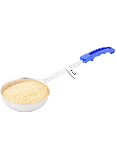 Restaurantware-Met Lux 8 Ounce Portion Ladle, 1 With Blue Handle Portion Serving Spoon - Does Not Corrode, Dishwashable, Stainless Steel Portion Control Serving Utensil, Multipurpose
