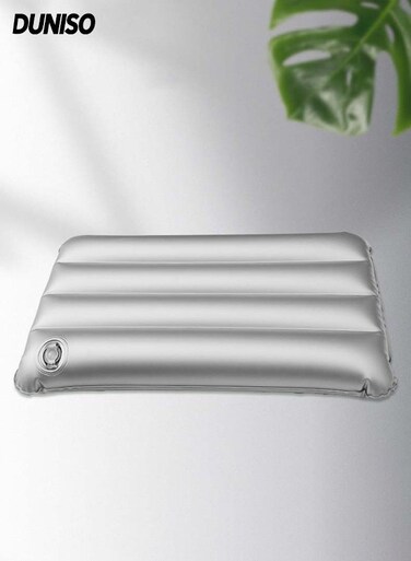 Inflatable Travel Pillow&iuml;&frac14;&OElig;2 in 1 Portable Compressible Waterproof Air Pillow&iuml;&frac14;&OElig;Ultralight Comfortable Neck Head Support Pillow&iuml;&frac14;&OElig;for Camping Hiking Office Nap&iuml;&frac14;&OElig;Silvery