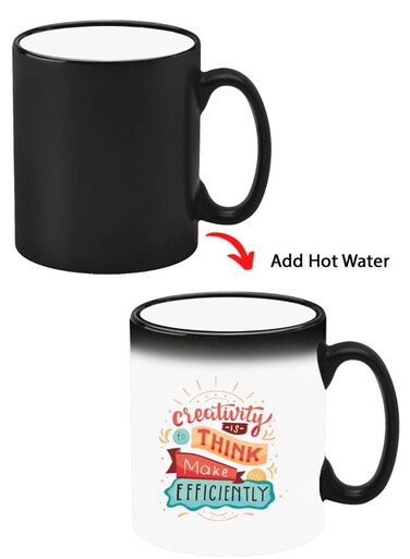 Color Changing Heat Sensitive Ceramic Mug, Image Revealed When HOT Liquid is Added! creativity is to think