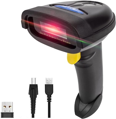 NETUM Bluetooth Handheld USB Wireless 1D 2D QR Barcode Scanner Used for Payments in Store Black (NT-1228BL)
