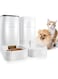 N / B Automatic Pet Food Feeder and Water Feeder Set No Spill, Large Water Dispenser Automatic Gravity and Dry Food Dispenser Auto Feeder Self Feeding for Large Middle Small Cats Dogs Puppy Kitten