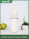 650 ml Vacuum Insulated Glass Tumbler with Lid &amp; Extra Wide Straw - Keeps Drinks Cold for 12 Hrs - Ideal for Iced Coffee, Smoothies &amp; Boba - Dishwasher Safe, Soft Base - Unbleached