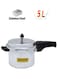 Stainless Steel Induction Base Pressure Cooker With Lid, Cool Touch Handle And Safety Valves Silver 5Liters