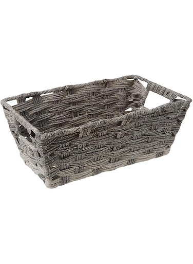 Whitmor Gray Wash Split Rattique Small Shelf Tote