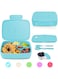 ANDMOON Bento Lunch Box with Kids/Adults, 5 Compartments Leakproof Lunch Container with Dressing Cup, Eco-Friendly Double Insulated Boxes, Dishwasher and Microwave Safe, BPA-Free (blue)