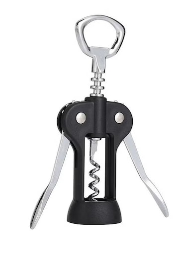 Opener, Heavy-Duty Zinc Alloy Wing Corkscrew, Bottle Opener, Multifunctional Wine Accessories with Ergonomic Handle and Sharp Screw, for Kitchen