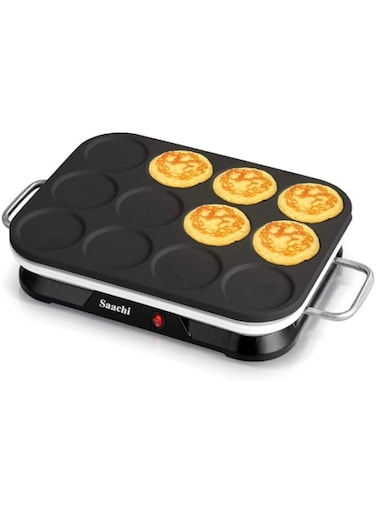 Saachi 12Pcs Mini Crepe &amp; Pancake Maker, NL-CM-1860-BK