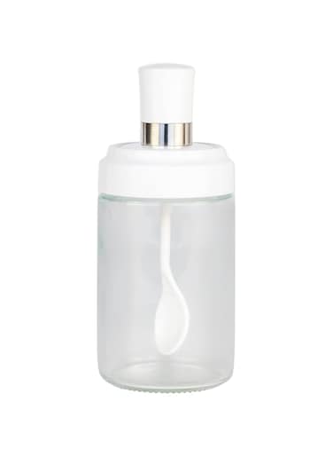 Cuisine Art Spice Jar With Spoon 240Ml, Clear-White