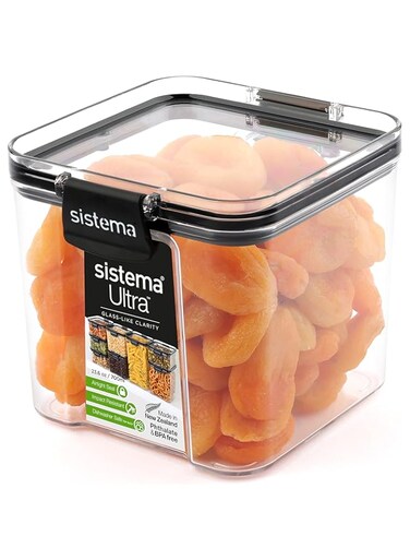 Sistema 51401ZS Ultra Square Canister, Tritan, Clear Black, 700 ml