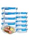 Glass Meal Prep Containers (10 pcs Rectangle) - Glass Food Storage Containers with Lids, Glass Lunch Box, Portion Control, Airtight, Glass Bento Box Lunch Containers- 10P Rectangle Dark Blue