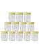 12-Piece Round Spice Jar White/Yellow 250ml