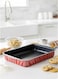 Aluminium Non-Stick Rectangular Baking Tray - 35 x 25cm - Red Flame Design for Stylish Kitchen Creations