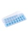 Ice Cube Tray Ice Cube Mold Container Frozen Cubes 24 Compartments with Lid for Bars Households Party Blue 25*3*10cm