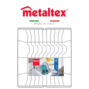 Metaltex Lipsia Silver Dish Drainer &ndash; Durable &amp; Rust-Proof with Polytherm Coating