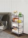 4 Tier Kitchen Cart, Mesh wire trolley, Multifunction kitchen cart for bathroom, kitchen and garage