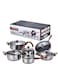 12-Piece Cookware Set, Stainless Steel Pots And Pans, Non-Stick Cooking pots, PFOA Free - Frying Pan, Casserole With Lid, Saucepan, Grill Pan, Kitchen Tools