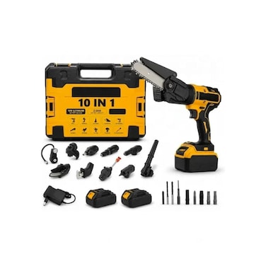 10-in-1 Cordless Multifunctional Power Tool Kit with Detachable Tools and Carrying Case